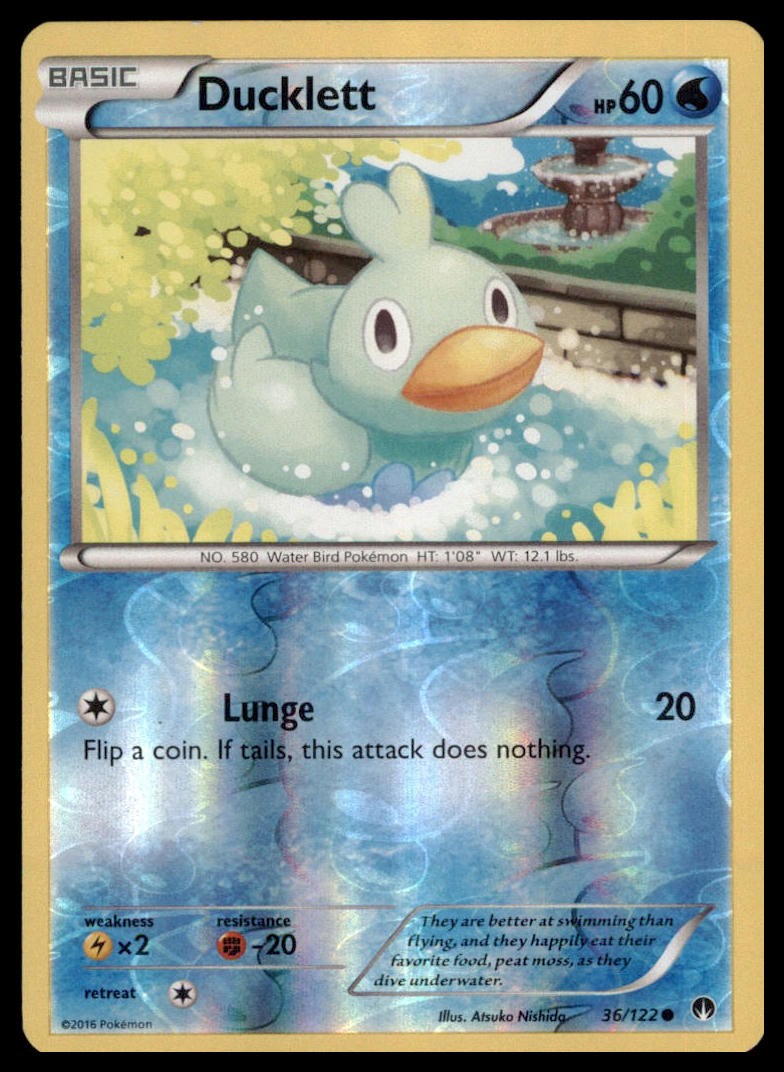 Pokemon - Ducklett XY - BREAKpoint #36/122 - Reverse Holo NM