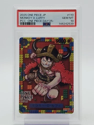 MONKEY D. LUFFY 2025 ONE PIECE JP ONE PIECE DAY '25 PROMO #P-110 PSA 10 F Q6095