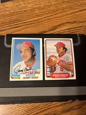 1982 Topps and Fleer Johnny Bench (2) card lot In NM Condition