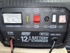Maypole 12A 12/24V Metal Cased Car Battery Charger Lead Acid AGM Car Caravan Mot