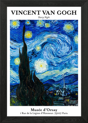 Vincent Van Goghs Sternennacht Pai gerahmtes Wandbild Poster Leinwanddruck Bild