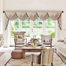 Faux Linen Curtain Valance for Living Room Japanese Style Modern Curtain Vala...