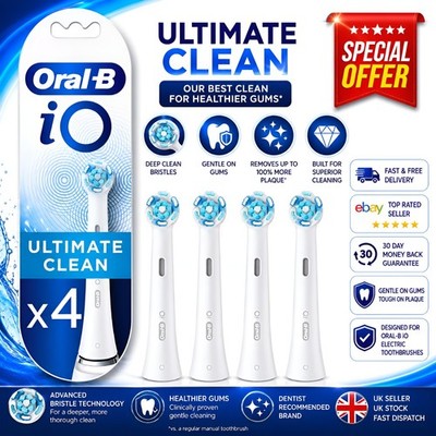 Oral-B iO Ultimate Clean Ersatzzahnbürste weiße Köpfe elektrisch 4er Pack