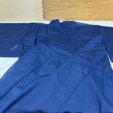 Japanese Blue Kimono Traditional Robe Vintage Washoku Costume Kimono