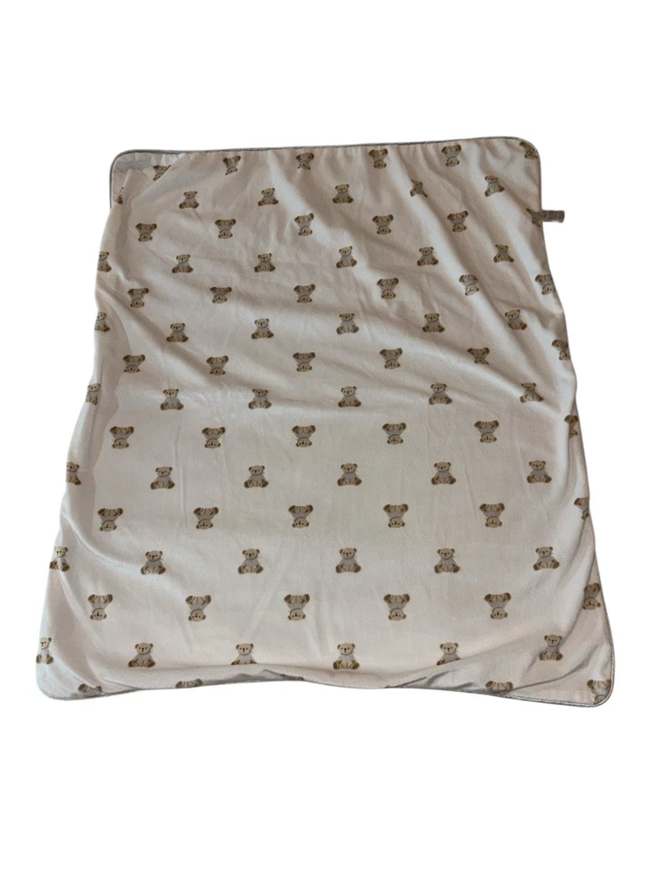 Manta de bebé Rene Rofe de dos lados polar oso de peluche estrellas borde satinado 29x34 Foto 2 de 4