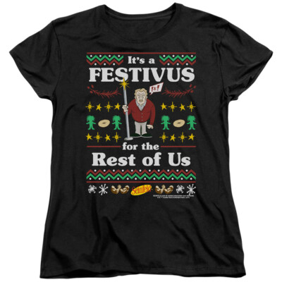 SEINFELD FESTIVE FESTIVUS Licensed Women's Graphic Tee Shirt SM-2XL