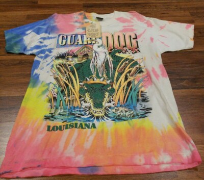 Vintage Screen Stars Louisiana Guard Dog Gator Painted T-Shirt Adult Large