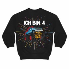 Kinder Pullover Monstertruck Motive Ich bin 4 Jahre geburtstag auto geschenk 