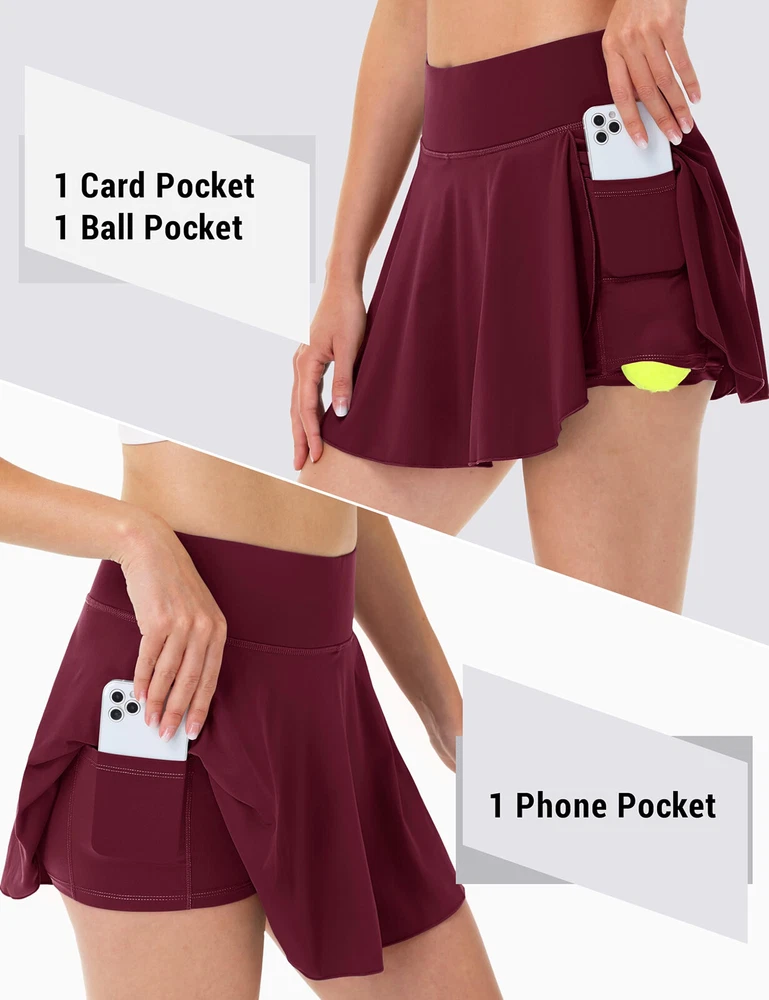 Womens Tennis Skirt Pleated Golf Skirts With Pocket High Waisted Athletic Skorts