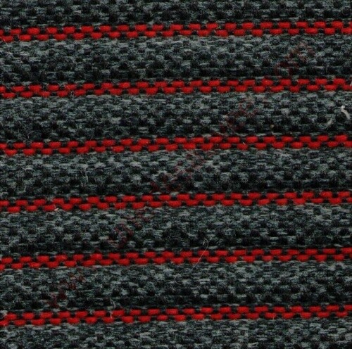 Tissu au mètre Monaco rayé gris rouge Peugeot 205 GTI CTI tissu sièges auto rétro