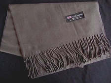 100% Cashmere Winter Scarf Scarve Scotland Warm Solid Charcoal Gray Shawl NEW