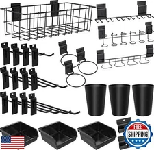 28 Pieces Slatwall Accessories Organizer Kit with Slatwall Hooks, Slatwall Bi