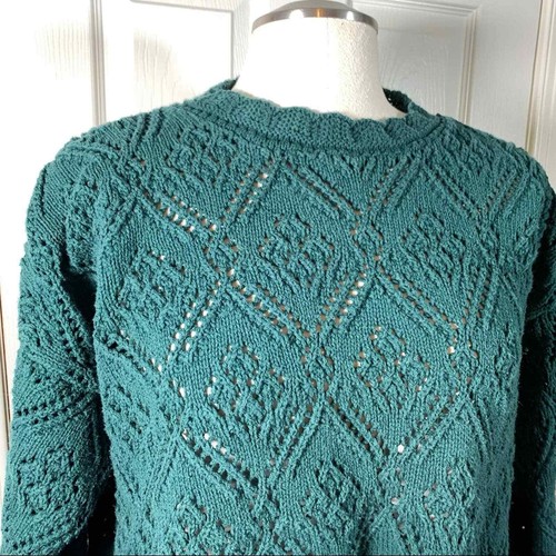 MODA INT'L cotton diamond stitch knit 