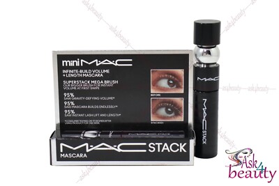 Mac Stack Mascara Mini Infinite Build Volume + Lengh Mascara (Black Stack) NIB