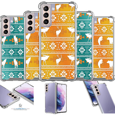 Case For [Samsung Galaxy S21 /S21 5G[Clear Bumper SET18] Tribal Slim Flexible
