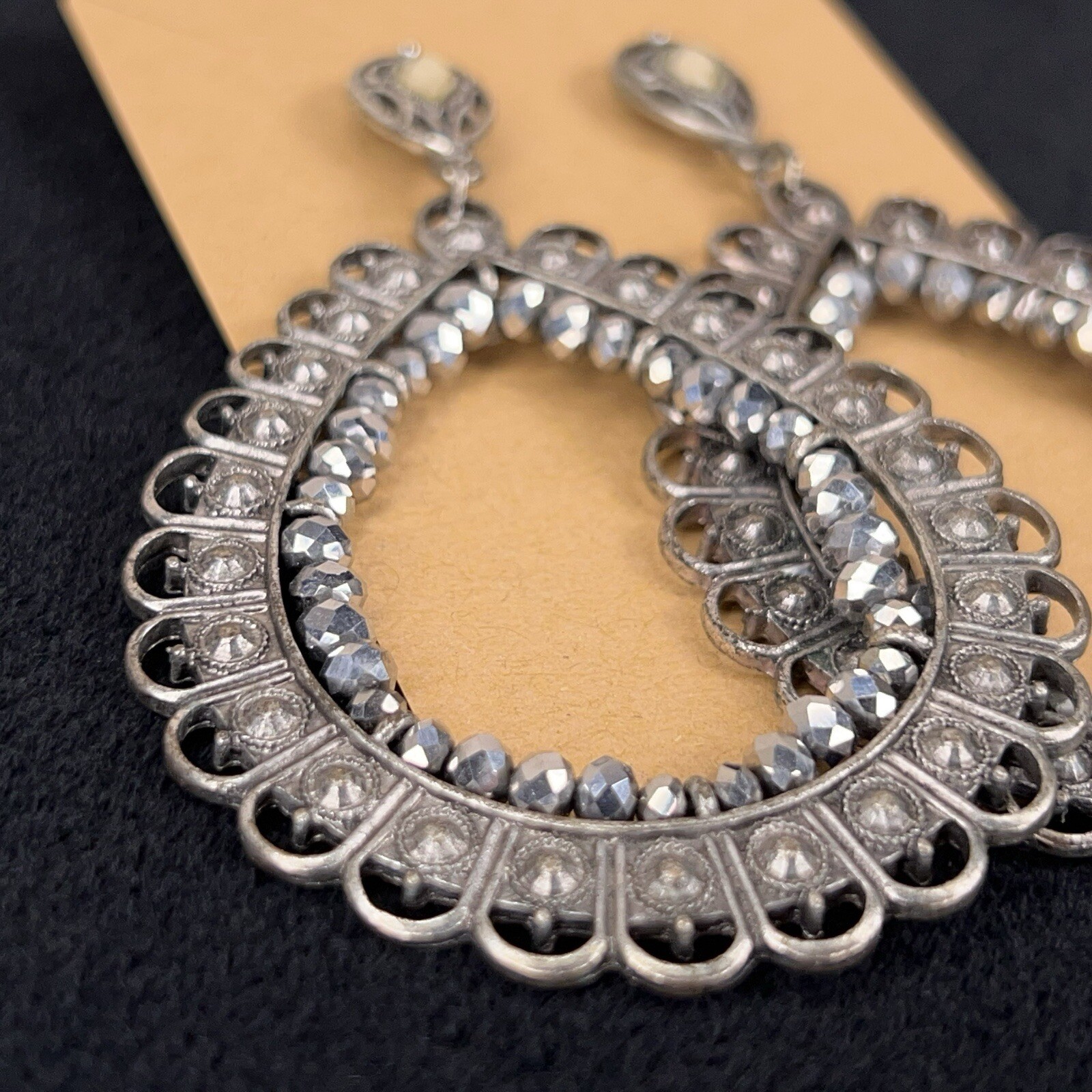 SILVER STATEMENT EARRINGS DANGLE BOHO BOHEMIAN RH… - image 3