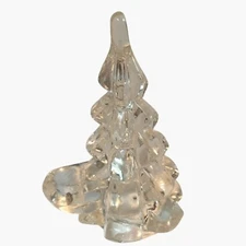 Clear Glass Christmas Tree Candle Holder Holiday