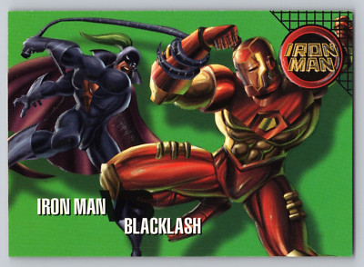 1996 Fleer Marvel Vision - Embossed Textured - #95 Iron Man vs Backlash