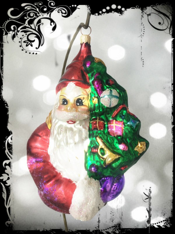 ✨NEW Authentic Christopher Radko SANTA Claus Christmas TREE Large Glass Ornament