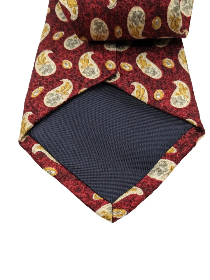 Corbata para hombre Jason Roberts 100 % seda vintage estampado cachemir rojo multicolor Foto 3 de 4