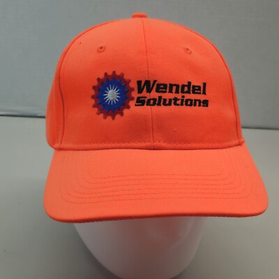 Wendel Solutions Hat Bright Orange High Visibility Adjustable Strapback PA 