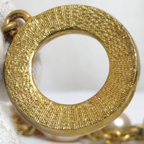 Auth Vintage Celine Faux Pearls Long Necklace Chain Belt Goldtone 90cm/35.4" in - Picture 4 of 24