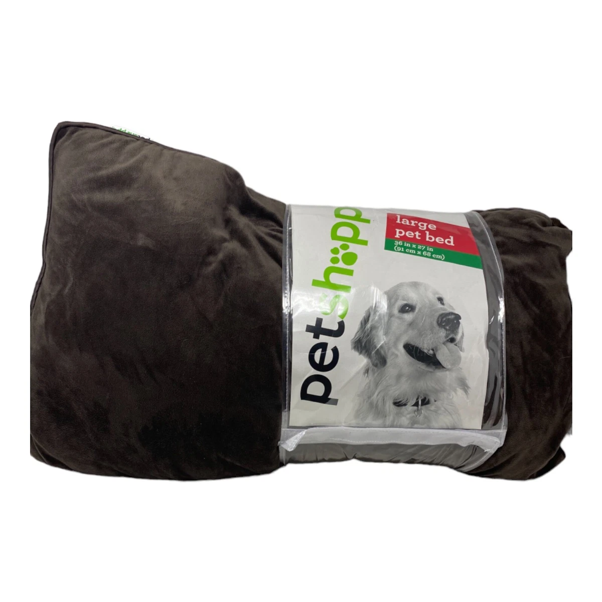 Pet Shoppe Large Pet Bed 36 x 27 Soft Machine Washable Brown