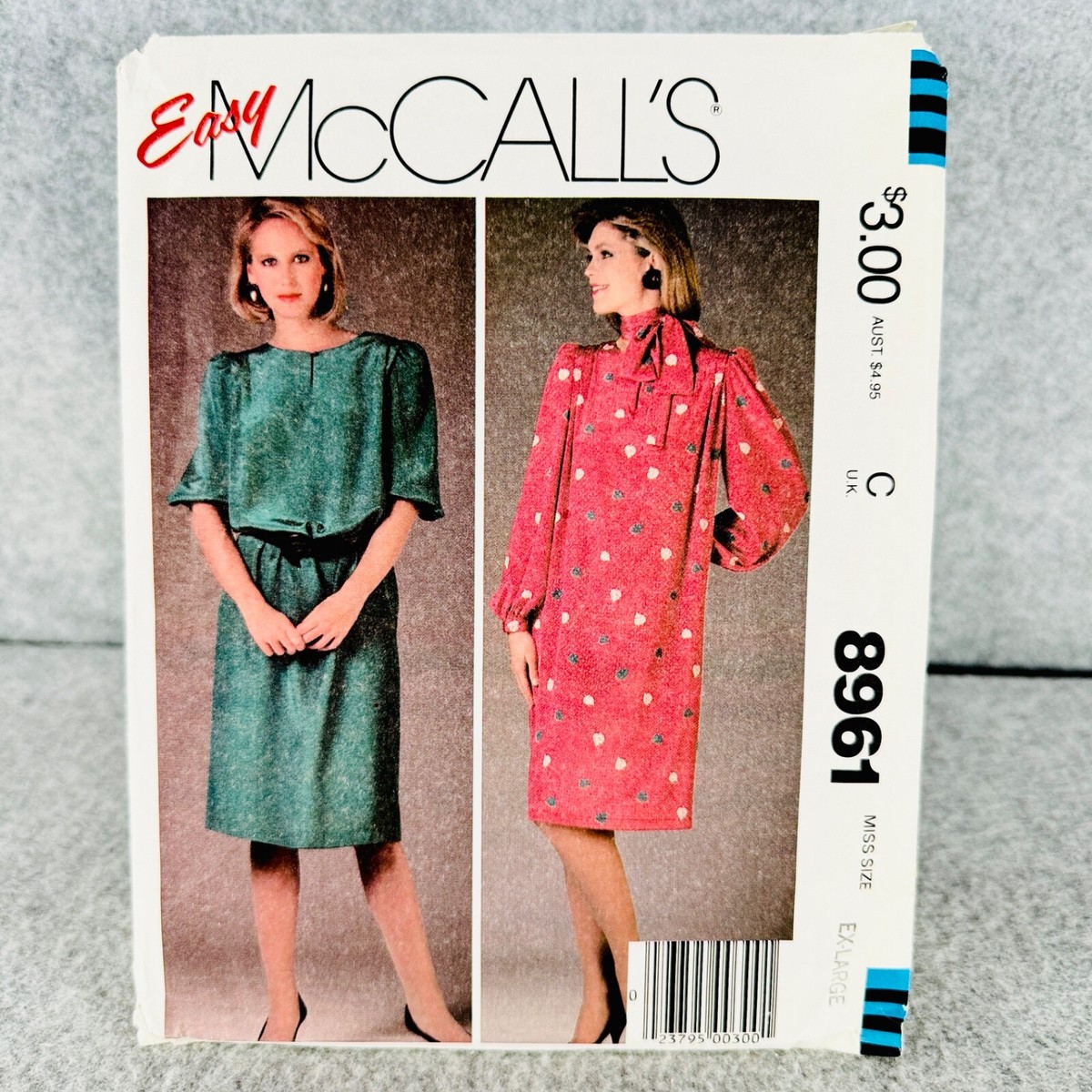McCalls 8961 Plus Size Loose Dress and Tie Belt Misses Size XL Sewing Pattern McCalls 8961 Plus Size Loose Dress and Tie Belt Misses Size XL Sewing Pattern