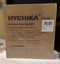 Bi-Metal Hole Saw Kit, HYCHIKA 17 Pcs High Speed Steel 3/4" to 2-1/2" Hole Saw