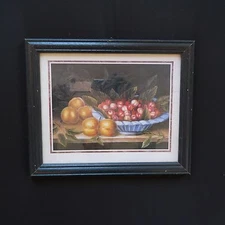 Reproduction Still Life Fruits Framing Wood Under Glass Made IN China