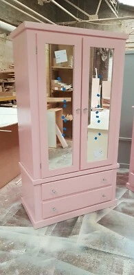 HANDMADE AYLESBURY 2 DOOR 2 DRAWER DOUBLE MIRRORED WARDROBE (NOT FLATPACKED)
