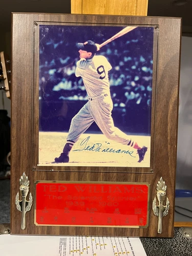 RARE SIGNED Ted Williams Autographed Plaque with COA Hand-Signed MLB