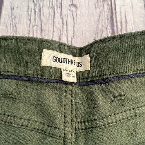 NEW Goodthreads Mens Slim Fit 5 Pocket Corduroy Olive Green Pants Size 30W x 29L - Picture 13 of 19