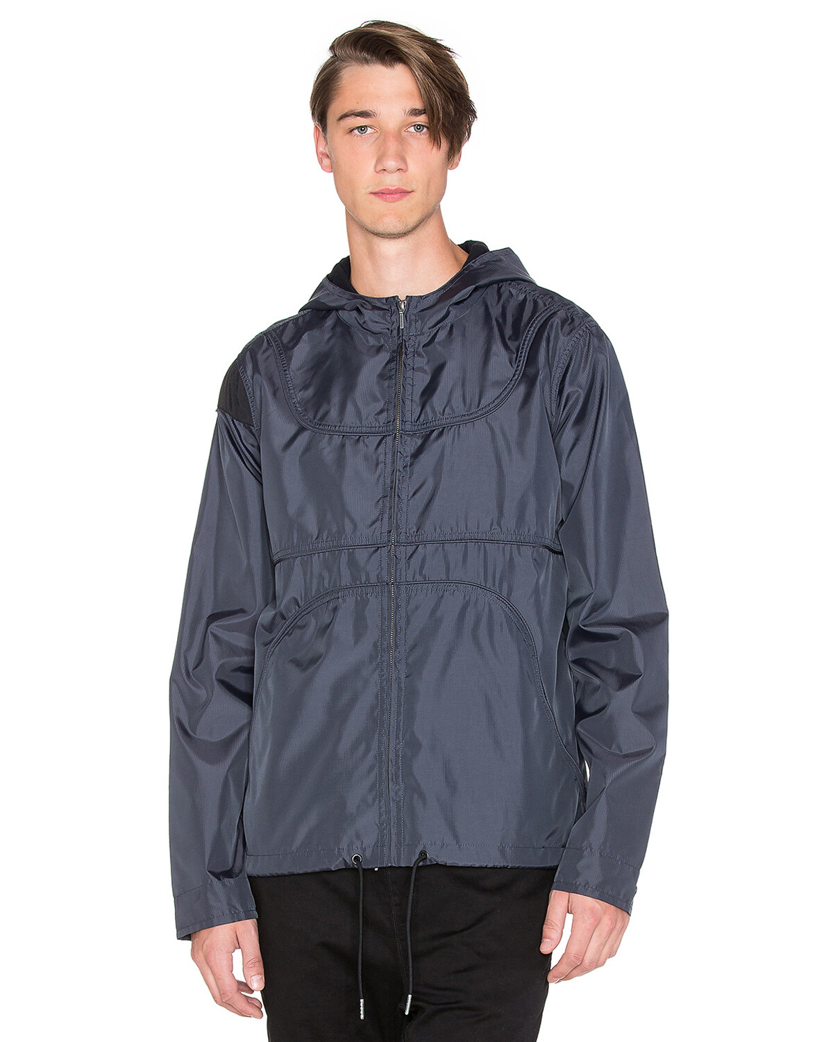 Zanerobe Mens Mentmore Bball Hooded Zip Jacket Small Smoke 13190₽