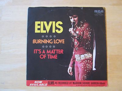 Elvis Presley 45rpm Record Burning Love/It's A Matter of Time, RCA
