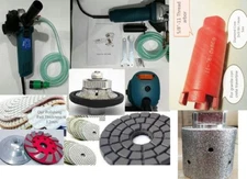 Wet Polisher 3/8" Demi Bullnose 1 3/8" core bit drum 33 Pad cup granite marble 