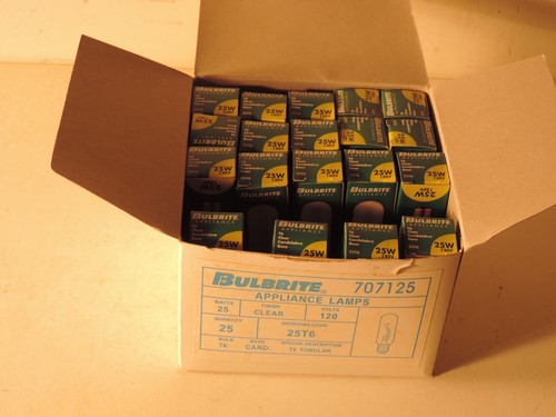 BULBRITE 707125 25W 120 VOLT T6 CLEAR CANDELABRA BASE QTY: 19 - Picture 2 of 3