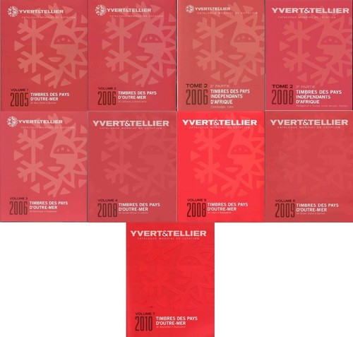 Yvert & Tellier. 2005-2010 Vol 1-7 Catalog of stamps of overseas countries