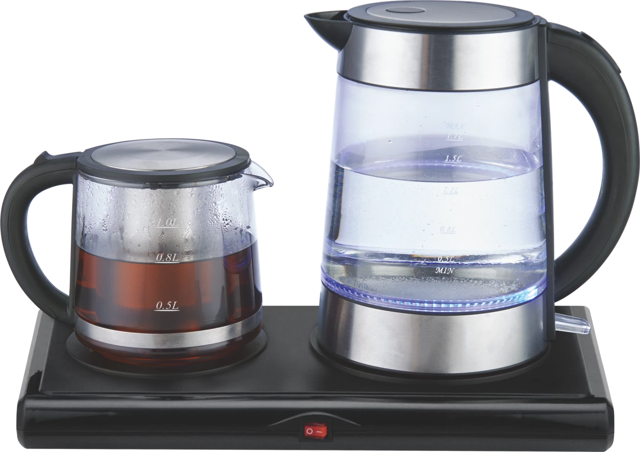 Golda Inc. - Glass Tea Maker Electric Kettle Tray Set-Kettles Coffee Makers Bar