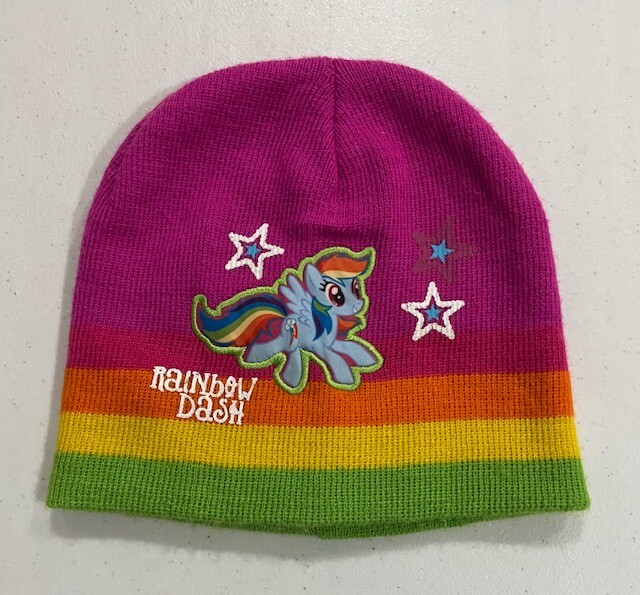 NUOVO berretto bambino My Little Pony maglia taglia unica arcobaleno cruscotto colorato