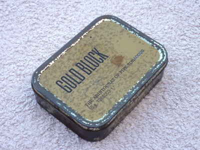 block of tobacco Vintage Retro Collectable Empty Gold Block Imperial Aristocrat Pipe Tobacco  Tin
