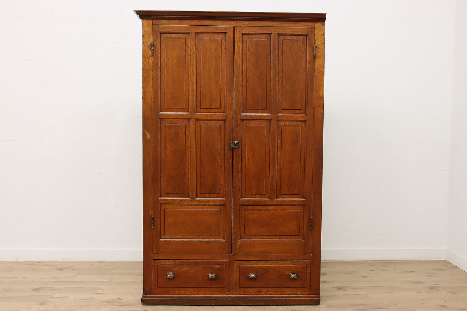 Farmhouse Antique Rustic Oak Wardrobe, Armoire or Closet #50262