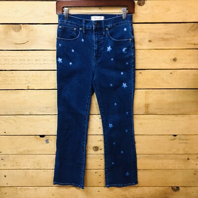 Madewell Cali Demi-Boot Cut Women's Size 25 High Rise Blue Denim Jeans Stars