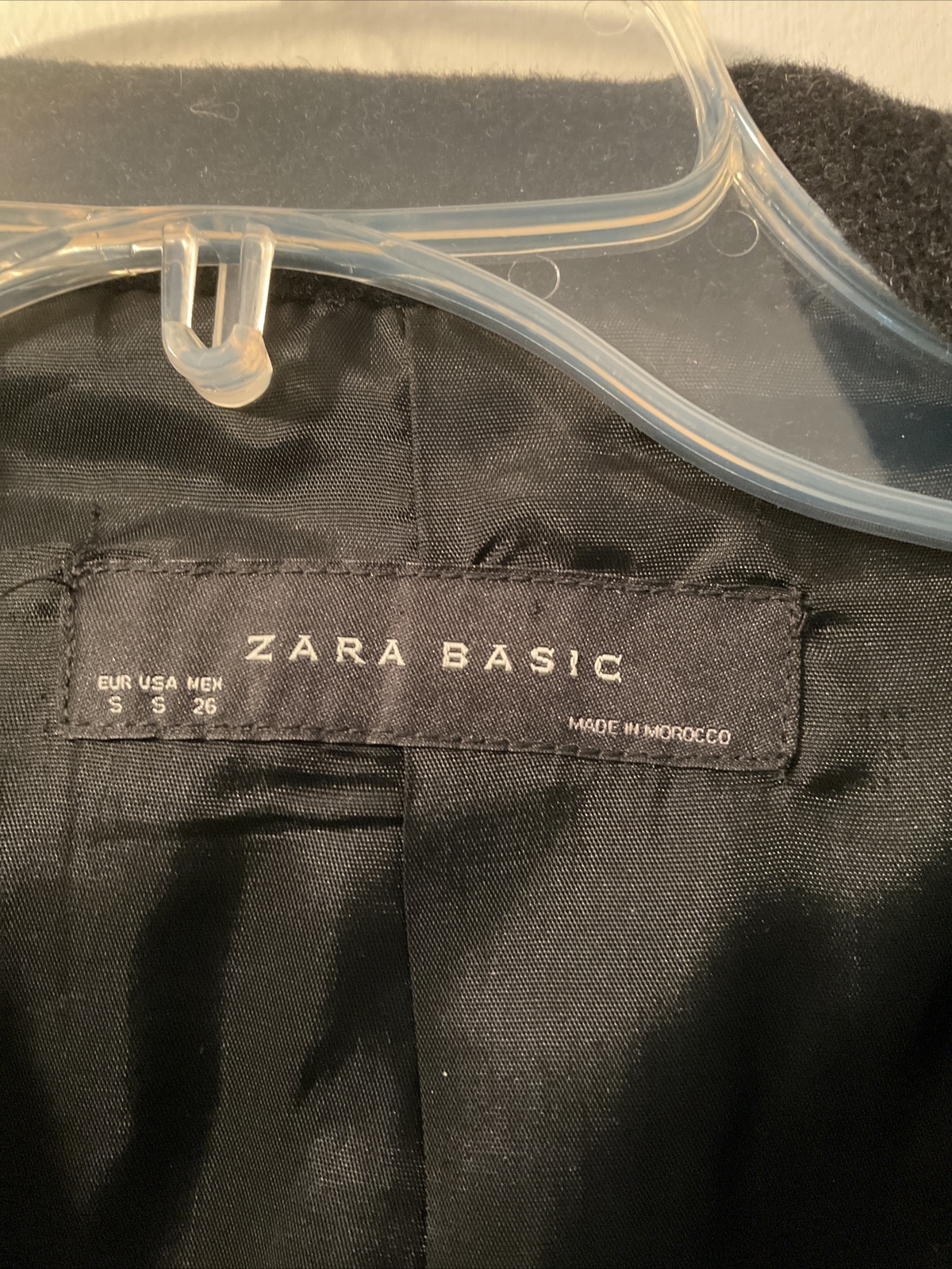Zara Basic Black Wool Belted Jacket - image 2