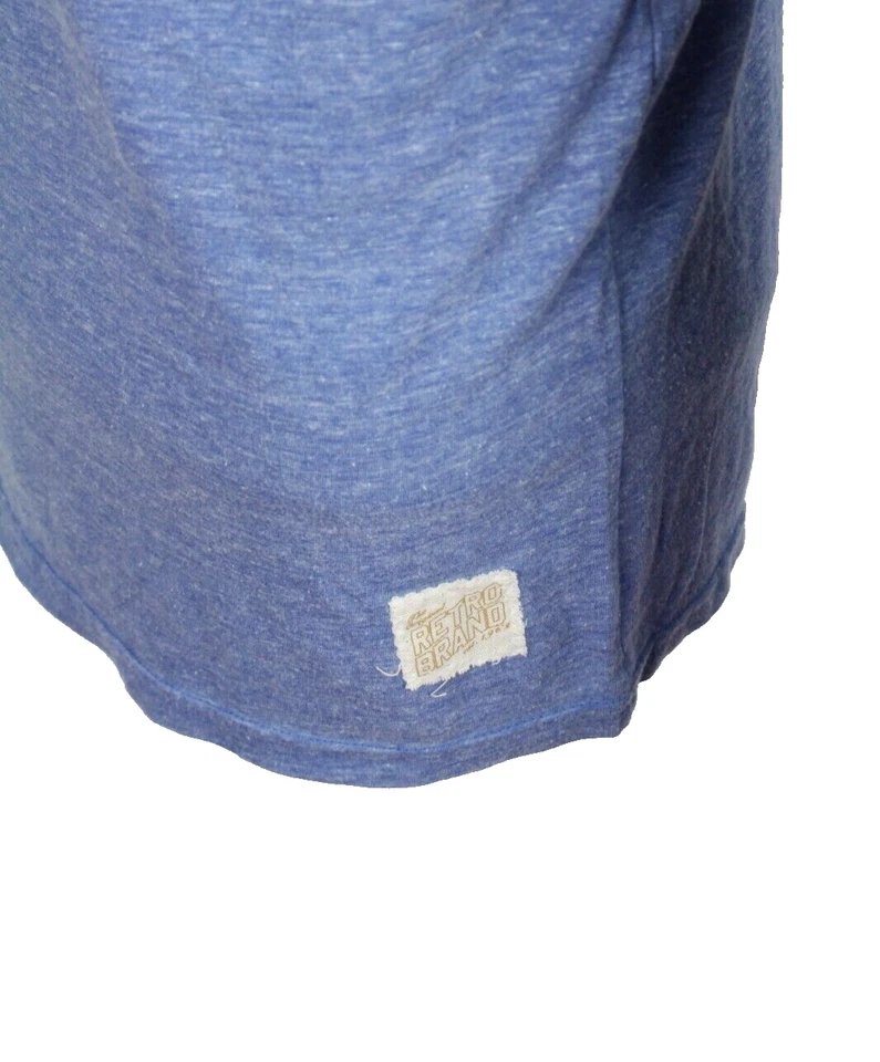 SMU Mustangs Football Men's T Shirt Long Sleeve Original Retro Brand Blue - Image 3 of 3