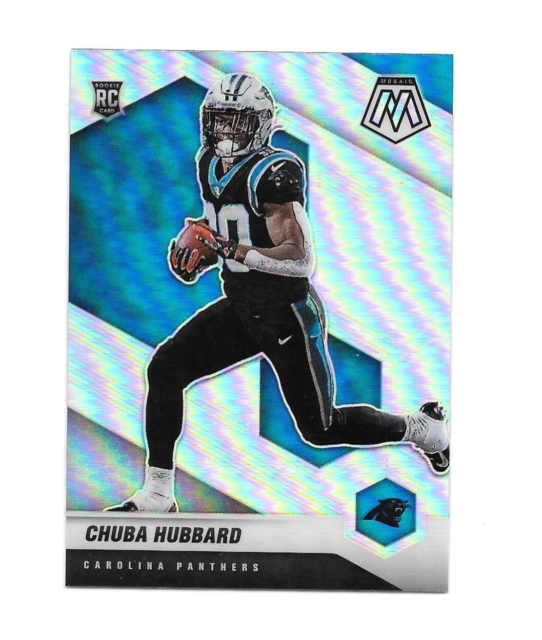 Chuba Hubbard 2021 Panini Mosaic Football Silver Prizm "RC" #325