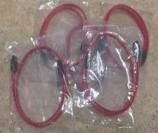 5 LOT NEW SATA Serial ATA Cable 24" Red - STRAIGHT END