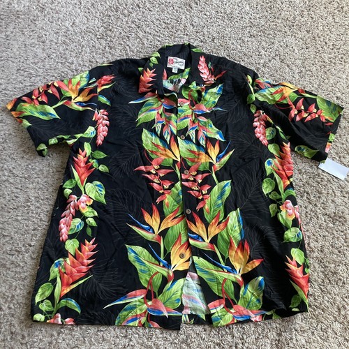 hilo hattie Mens Multicolor Aloha Hawaiian shirt Short Sleeve XL $54.99