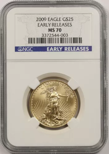 2009 Gold Eagle $25 NGC Early Releases MS 70 Half-Ounce 1/2 oz Fine Gold