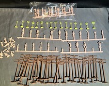 Vintage HO Scale Lot of Telephone Poles Brown 3" Tall Signs Figures Bachmann
